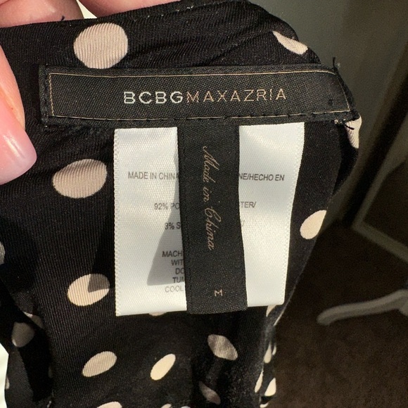 BCBGMaxAzria Black and Cream Polka Dot Blouse shell - Picture 2 of 4